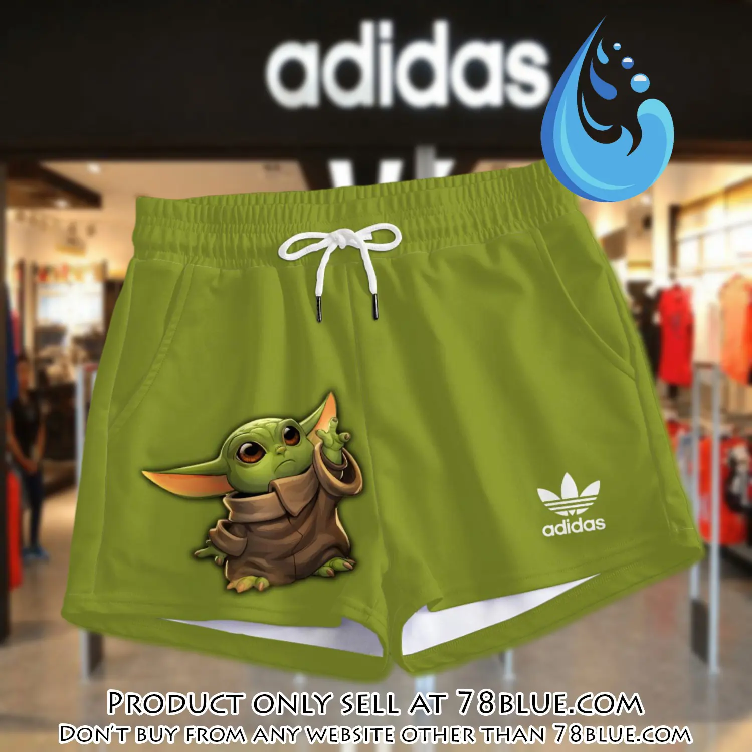 Premium baby yoda in adidas women shorts lady beach shorts wms1076 78b2045994